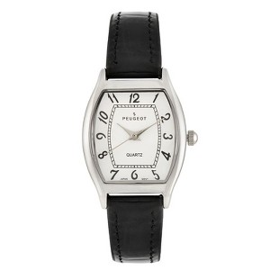 Peugeot Women 26 x 32mm Cushion Shape Watch with Black Leather Band - 1 of 3