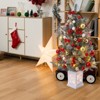 Artificial Christmas Tree With Warm White LED Lights- 3Ft Fiber Optic-Like Flocked Tree  for Home, Shops, Party and Holiday Christmas Decoration - 2 of 4
