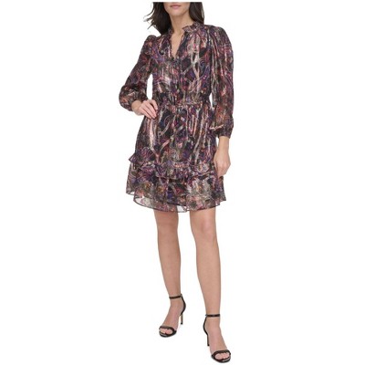 Vince Camuto Womens Chiffon Fit & Flare Dress
