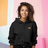 Dalix Rainbow Embroidered Fleece Cropped Hoodie Cold Fall Winter Women - 3 of 4