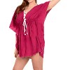 LA LEELA Women's Beachwear Summer Swim Beach Dress Cover Ups for Swimwear Women Plus Size Wear Swimsuit Coverups for Women Cover-up - 3 of 4