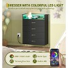 4-Drawer Dresser with RGB Lights & Charging Station, App Controlled Music Sync LED Dresser, Wooden Chest of Drawers for Bedroom, Closet, Living Room - 4 of 4
