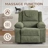 360° Swivel Rock Recliner Chairs Single Sofa with Vibration Massage and Heating for Living Room/Bedroom,Blue/Green/Gray - 2 of 4