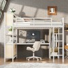 Lycvki Metal Loft Bed with Wardrobe and L-shaped Desk for Kids Teens Adults - 2 of 4