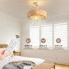 Ludomide 20" Boho Oak White Rattan Caged Ceiling Fan With Lights And Remote Control, Rattan Round Fandelier Chandelier Ceiling Fan Light - 2 of 4