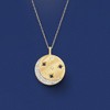 Ross-Simons 0.10 ct. t.w. Diamond Moon and Star Disc Pendant Necklace in 18kt Gold Over Sterling - 3 of 4