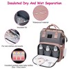 Babyluv"Waterproof Multifunctional Diaper Bag Backpack with Insulated Pockets, USB Port, and Changing Pad"Pink - 3 of 4