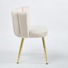 Kumasinova Set of 2 Short Fur Upholstered Dining Chairs, Ergonomic Kitchen Chairs with Wood Grain Metal Legs, Velvet Dining Room Chairs - 3 of 4