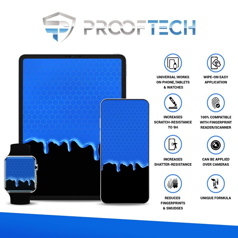 ProofTech 2 Pack ProofTech Liquid Glass Screen Protector for All Smartphones Tablets and Watches, 5 of 7