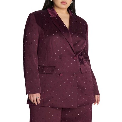 ELOQUII Women's Plus Size Rhinestone Embellished Blazer