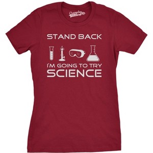Womens Stand Back Science Funny Shirts Cool Humorous Nerdy T shirts for Geeks - Crazy Dog Women's T Shirt - 1 of 4