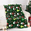 Lomsoe Green Christmas Throw Blanket, Santa Claus Christmas Tree Printed Flannel Blanket, Soft, Plush, Warm Winter Cabin Bed Throw - 2 of 4