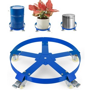 55 Gallon Drum Dolly 1000 lbs - Barrel Cart With Swivel Casters & Cross Braces, Non Tipping Drum Transport for Warehouse/Factories - 1 of 4