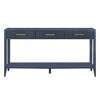 PAGED 60" Console Table with Vertical Triple Drawers & Open Shelf, Wavy Design Entryway Table – Lacquer Finish, Entryway Sofa Table - 2 of 4