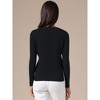 INSPIRE CHIC Women's Long Sleeve V Neck Button Decor Elegant Ribbed Knit Tops - 4 of 4