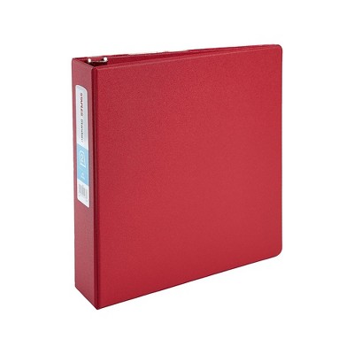 Staples Standard Binder with D-Rings Red or Burgundy 500 Sht Capacity 2" Ring 55366/26305