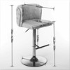 INFURNIC Counter and Bar Stools Swivel Velvet Barstools Tufted Back with Gold Base for Home Kitchen Island, Gray, 18.1"*19"*42.9" - 3 of 4