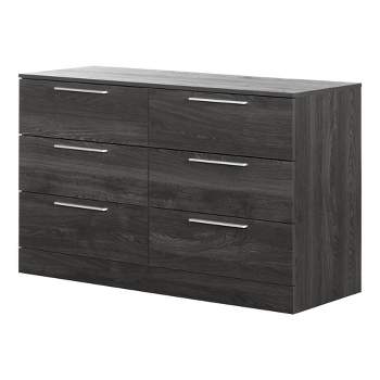 Step One Essential 6 Drawer Double Dresser Gray Oak - South Shore