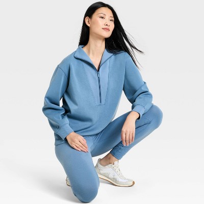 Women's Airy Sleek Deep Zip Pullover Sweatshirt - All In Motion