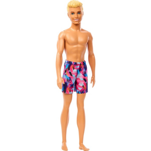 Muñeco Ken de playa Barbie 12.7" cabello rubio/ojos azules con traje de baño morado 4