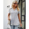 BLUEMING Womens Summer T-Shirts V Neck Faux Layering Shirts Color Block Polo Shirts Plaid Teacher Shirts - 3 of 4