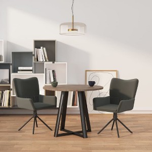 vidaXL Swivel Dining Chairs 2 pcs Dark Gray Velvet - 1 of 4