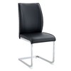CAVINAS Modern Luxury Simple Arch Chair, PU High Resilience Dining Chair with Crazy Horse Texture and Arched Metal Leg - 3 of 4
