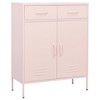 vidaXL Industrial Storage Cabinet - Robust Steel Construction, Pink, 2-Door, 2-Drawer, 40" Height - 2 of 4