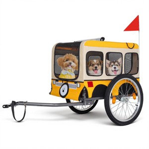 SEVOBAL Pet Strollers Large Folding Bike Trailer for Dogs with 20-Inch Wheels for All-Terrain Cycling, Jogging Camping, Orange, 55.5"*29"*29.25" - 1 of 4