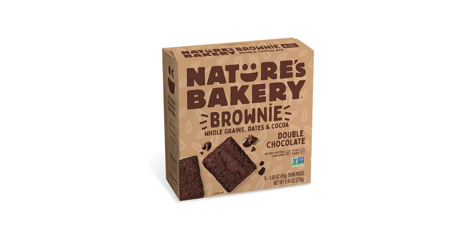 Nature's Bakery Double Chocolate Brownie Bars - 9.54oz/6ct