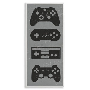 Stupell Industries Vintage Video Game Controllers Framed Giclee Art, White, 13" x 30" - 1 of 4