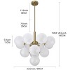 PAKOKULA Modern 13-Light Gold Cluster Bubble Chandelier with Globe Frosted Glass Shades - 4 of 4