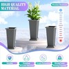 TOAOTBNBO Tall Planters Set of 2, Durable Planter with Vertical Stripes, Porch Plants with Drainage Holes and Bottom Tray - 4 of 4