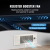 VEVOR Register Booster Fan, Quiet Vent Booster Fan Fits 4” x 12” Register Holes, with Remote Control and Thermostat Control, Adjustable Speed, White - 3 of 4