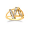 14K Yellow Gold Plated Silver 1/4 Cttw Diamond Interlocking Bypass Ring - 2 of 4
