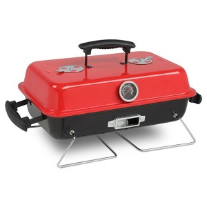 ROVSUN 20'' Portable Charcoal Grill with Thermometer & Handle, Metal Compact Tabletop BBQ Grill , Outdoor Cooking Barbecue for Camping Picnic Patio - 1 of 4