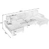 Homy Casa L-Shaped Corduroy Sectional Sofa with Reversible Chaise and Padded Cushions for Living Room or Apartment, Beige - 3 of 4