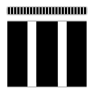 Teacher Created Resources Black and White Vertical Stripes Straight Border Trim, 35 Feet (Pack of 6)