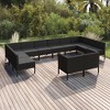 vidaXL Patio Lounge Set Outdoor Sectional Sofa Set Table Poly Rattan Black - 2 of 4