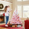 Tangkula Artificial Christmas Tree Hinged Snow Flocked Xmas Tree w/ 456/820/1264/1774 Branch Tips - 3 of 4