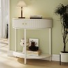 KTMBDW Entryway Table Fluted Half Moon Console - Hidden Storage with Gold Handles - Modern Narrow Console Table for Living Room & Hallway - 2 of 4