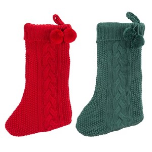 FIONECA Nutmeg Stocking (Set of 2),GreenRed - 1 of 1