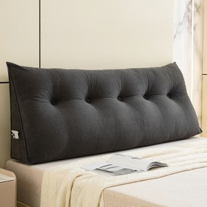 Bekrvio Corduroy Bed Wedge Pillow, Headboard Bolster Back Rest Cushion Pillow f Sofa Bed - 1 of 4
