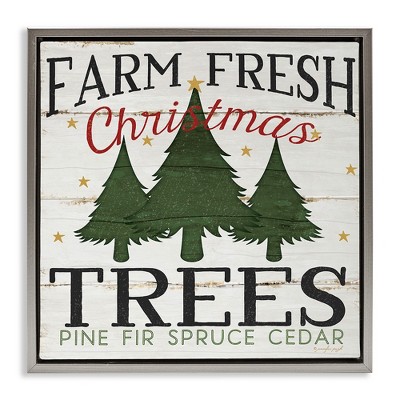 Stupell Industries Farm Fresh Christmas Trees, 18" x 18"