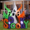 Gemmy Halloween Inflatable Ghosts with "Spooky" Sign, 8 ft Tall, Multi - 2 of 4