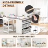Kids Art Table and Chairs Set with Storage, Portable Art Supply Organizer, Ideal Learning Desk and Stool for Creative Play and Activities - 3 of 4