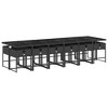 vidaXL Patio Dining Set with Cushions Table and Chairs Outdoor Poly Rattan - Black and Cream Glass 12 Piece - 3 of 4
