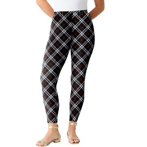 Roaman's Plus Size Ankle Length Essential Stretch Legging - 1 of 4