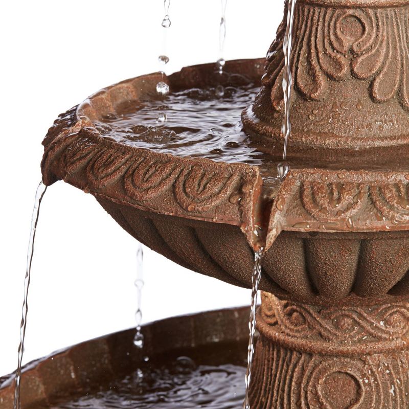 John Timberland European Rustic Outdoor Floor Water Fountain with Light LED 45 3/4" High 3-Tiered for Garden Patio Yard Deck Home, 5 of 10