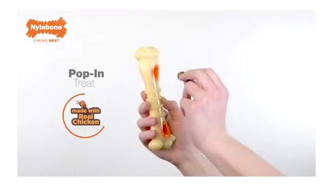 Nylabone Power Chew Knuckle Bone Dog Toy with Treats - Chicken - Medium - 6ct, 2 of 6, play video